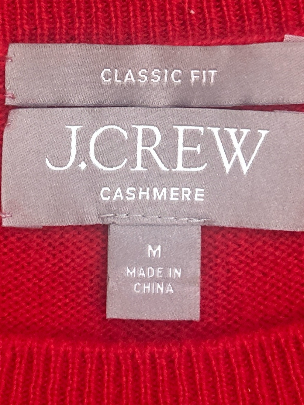 J. Crew Red Crewneck 100% cashmere classic fit lightweight Sweater size medium - Picture 8 of 8